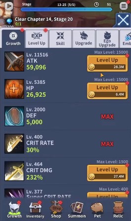 growth blade idle