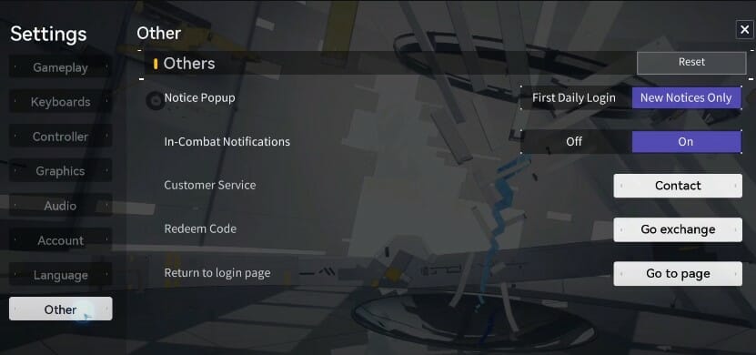 game options in snowbreak containment zones