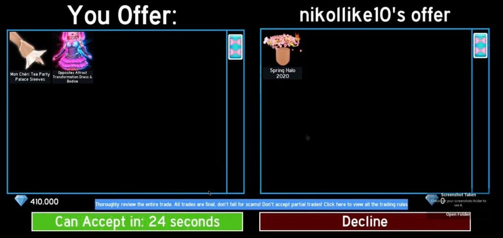 Get a Halo in Royale High by Trading